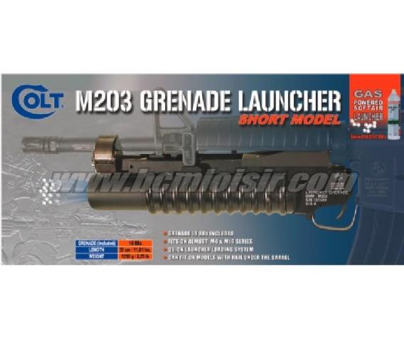 Lance-grenade m203 court + grenade 18rd + 3 adaptateurs