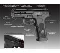XAE Pistol Black Leopard Eye Metal Slide Gaz Blowback ICS