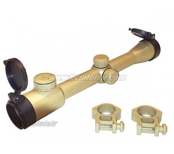 Lunette 4X32 Tan Reticule Lumineux Rouge et Vert avec Montage