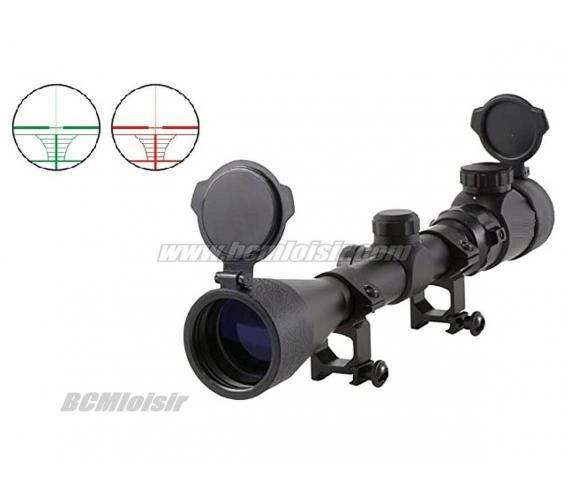 Lunette 4X32 Reticule Lumineux Rouge et Vert avec Montage