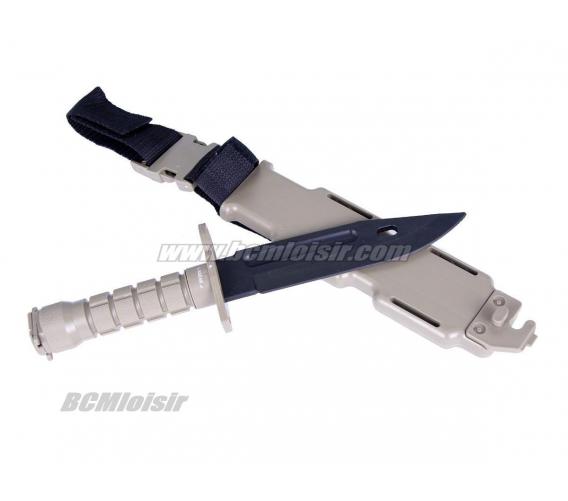 Baionnette M4 commando noir + étui factice en plastique Tan