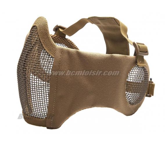 Masque Bas de Visage Grillagé Tan avec Protection Oreilles Stalker